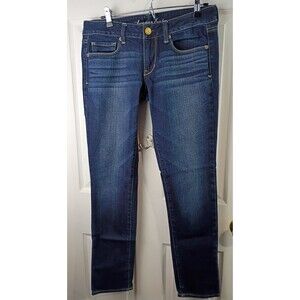 American Eagle Woman 6 Denim Blue Jeans Low Rise Skinny Stretch Norm Core